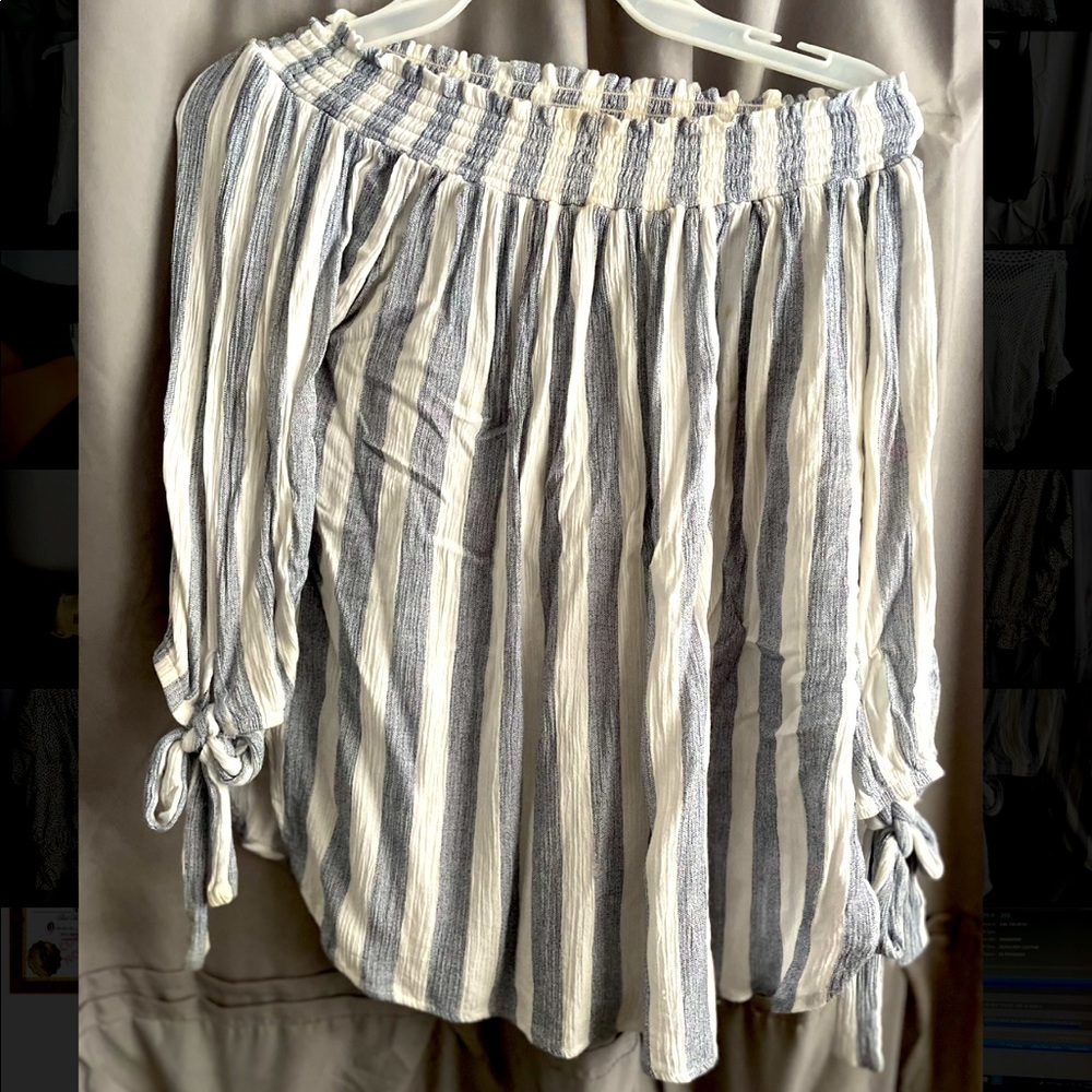 Stripped off the shoulder top
